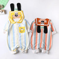 Baby Striped Puppy Sailor Collar Jumpsuit Children's Clothing - PrettyKid