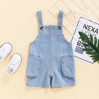 Solid Denim Overalls - PrettyKid