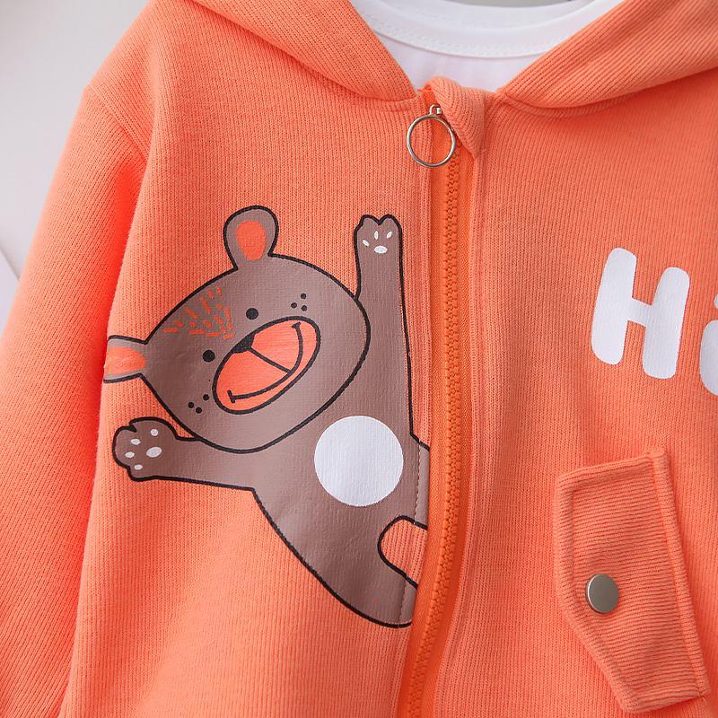 3-piece Bear Pattern Coat & Sweatshirt & Pants for Children Boy - PrettyKid