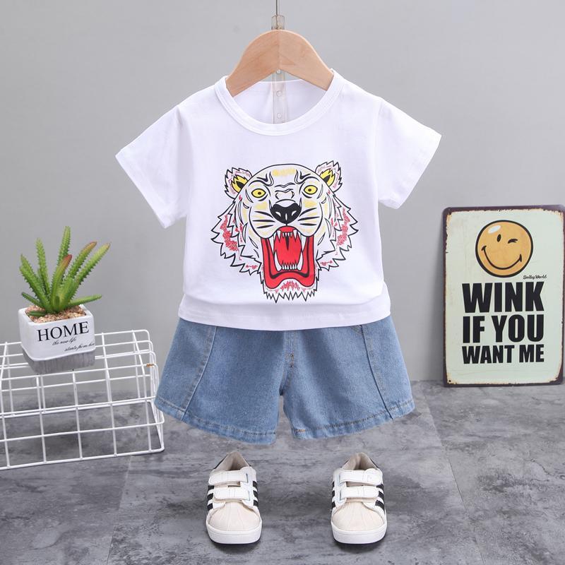 2-piece Tiger Pattern T-shirt & Shorts for Children Boy - PrettyKid