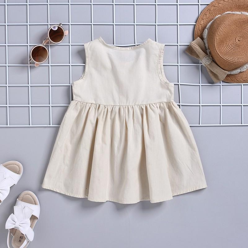 Solid Sleeveless Dress for Toddler Girl Wholesale children's clothing - PrettyKid