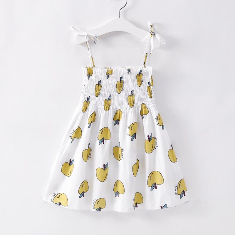 Toddler Girl Pineapple Pattern Summer Cami Dress Wholesale Children's Clothing - PrettyKid