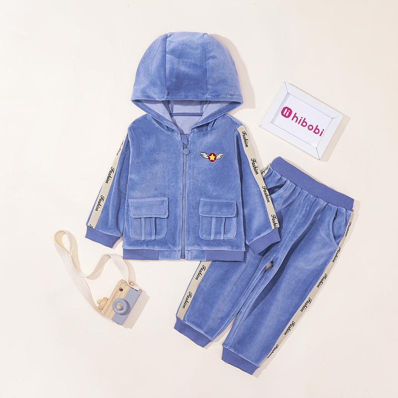 2-piece Velvet Hoodie & Pants for Children Boy - PrettyKid