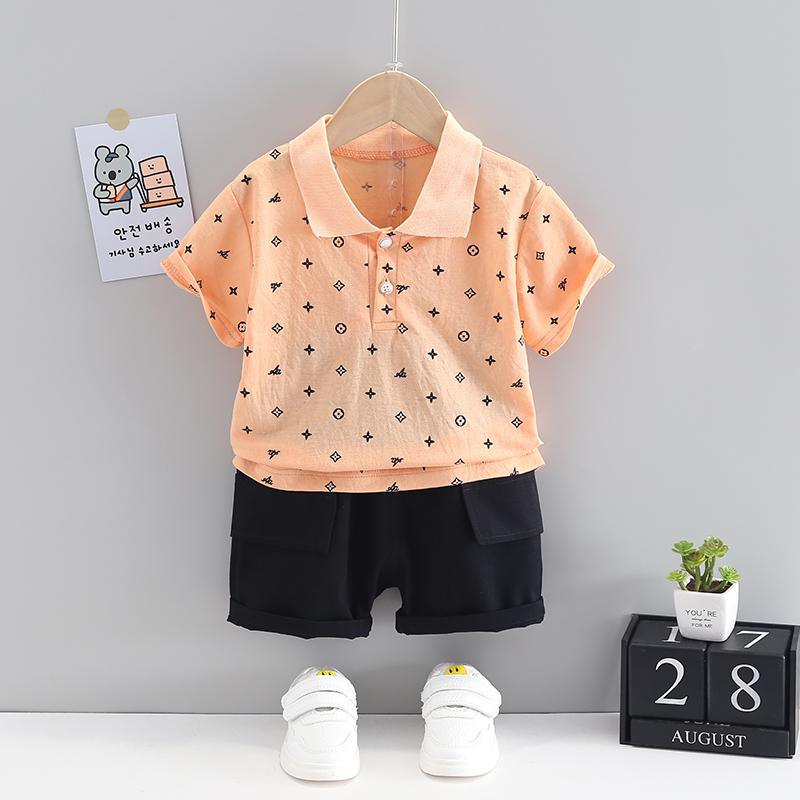 Grow Boy Cotton Print Contrast Colored Suit - PrettyKid