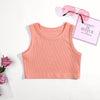 18M-6Y Toddler Girls Solid Color Crop Tank Tops Wholesale Little Girl Clothing