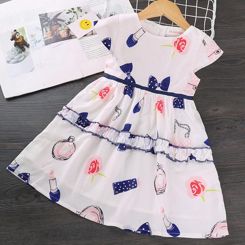 Floral Printed Dress for Toddler Girl Wholesale children's clothing - PrettyKid