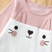 2-piece Rabbit Pattern Sweatshirt & Pants for Baby Girl - PrettyKid