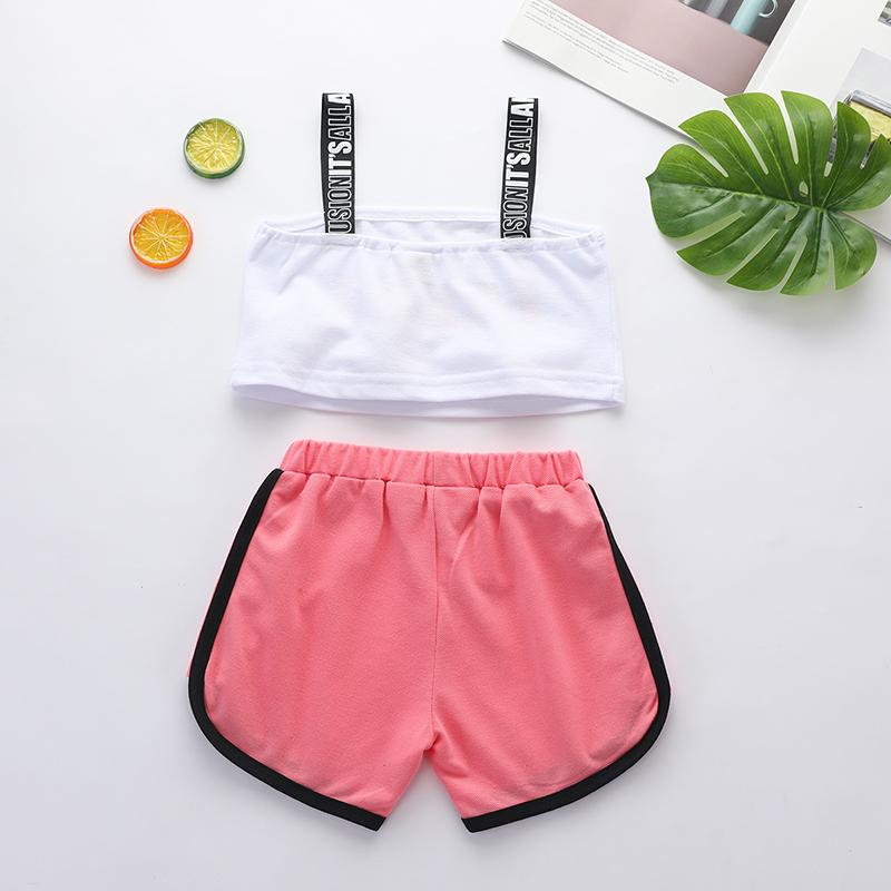2pcs Cute Letter Print Top and Pants - PrettyKid
