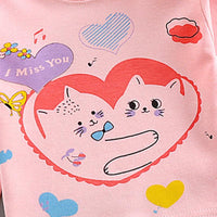 2-piece Heart-shaped Pattern Pajamas Sets for Toddler Girl - PrettyKid