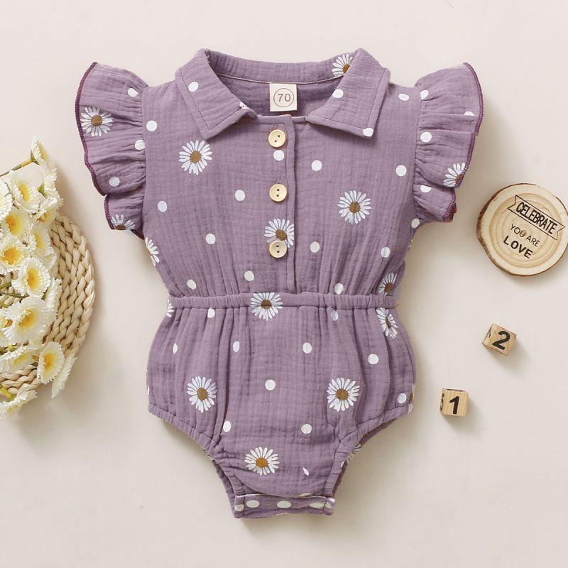Baby Girl Floral Pattern Bodysuit - PrettyKid