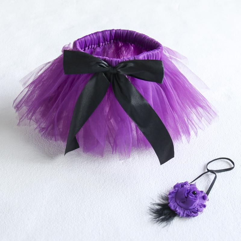 2-Piece Solid Bow Decor Tutu Skirt and Headband Wholesale children's clothing - PrettyKid