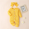 Solid Long-sleeve Jumpsuit with Headband Children's Clothing - PrettyKid
