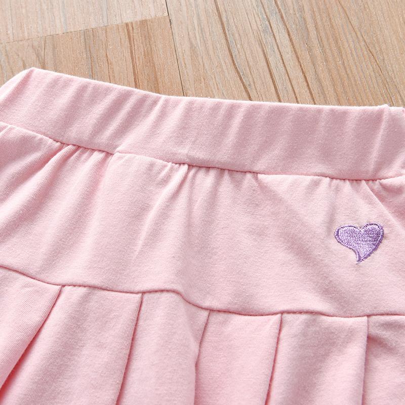 Toddler Girl Heart-shaped Pattern Pleated Skirt - PrettyKid