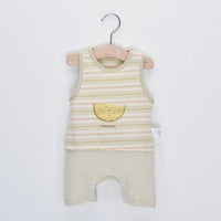 Baby Boy Watermelon Pattern Striped Sleeveless Bodysuit - PrettyKid