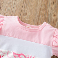 Baby Girl Butterfly Pattern Color-block T-shirt & Shorts - PrettyKid