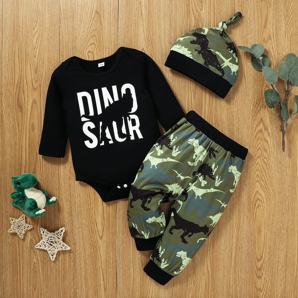 Baby Boy's Long Sleeve Dinosaur Camouflage Suit - PrettyKid