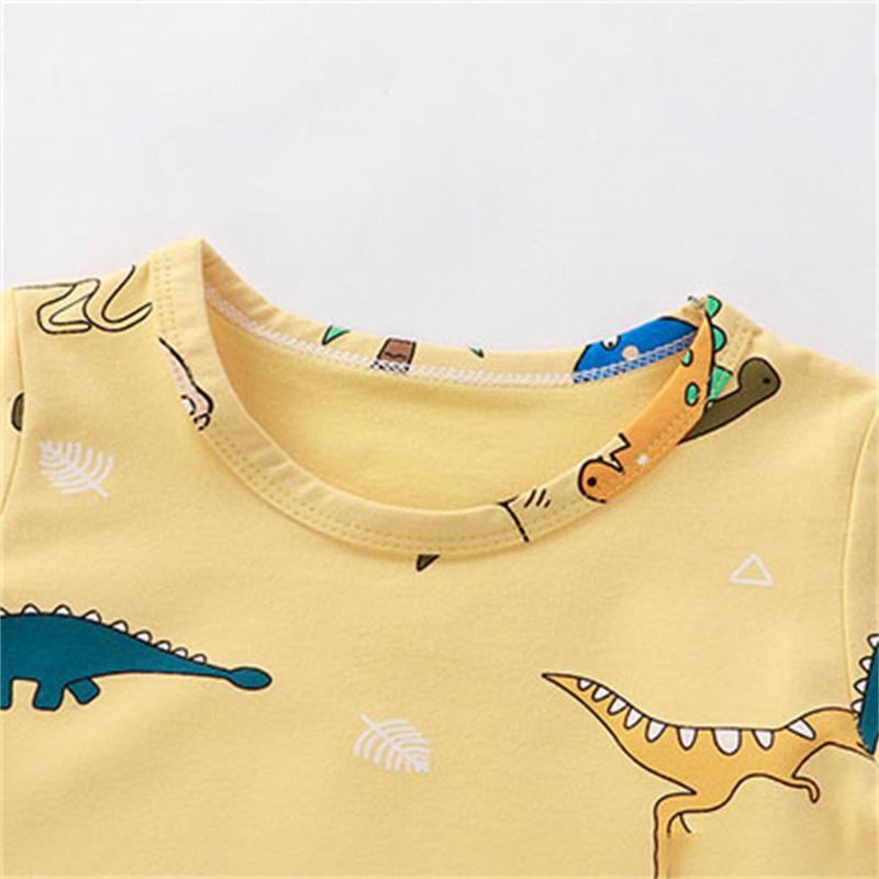 children's clothes manufacturers wholesale Toddler Girl Dinosaur Print Long Sleeves Pajamas Top & Pants - PrettyKid