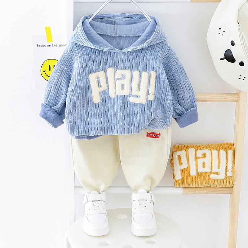 2-piece Letter Pattern Hoodie & Pants for Toddler Boy Children's Clothing - PrettyKid