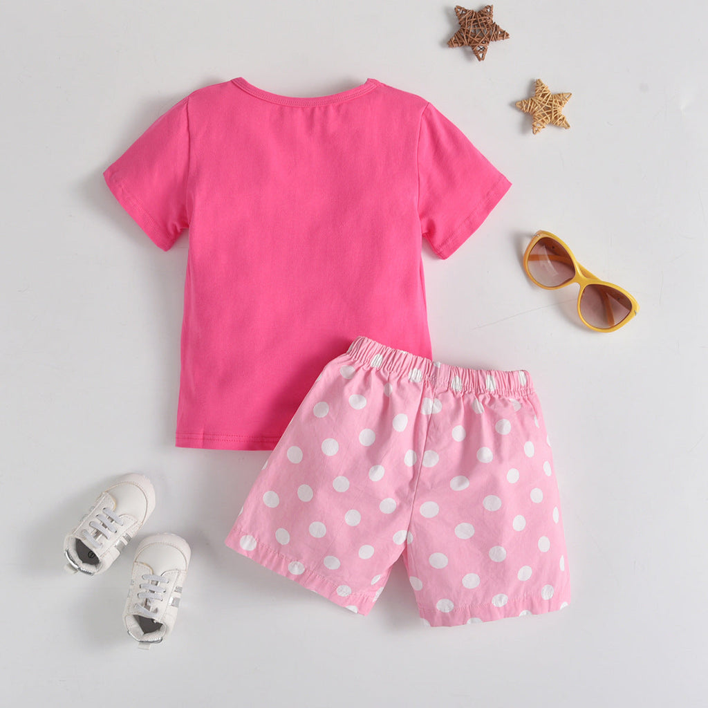 18M-7Y Toddler Girls Clothes Sets Balloon T-Shirts & Polka Dots Shorts Wholesale Girls Fashion Clothes - PrettyKid