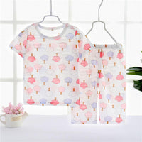 Toddler Boy Tree Pattern Summer Pajamas Sets Top+Pants - PrettyKid