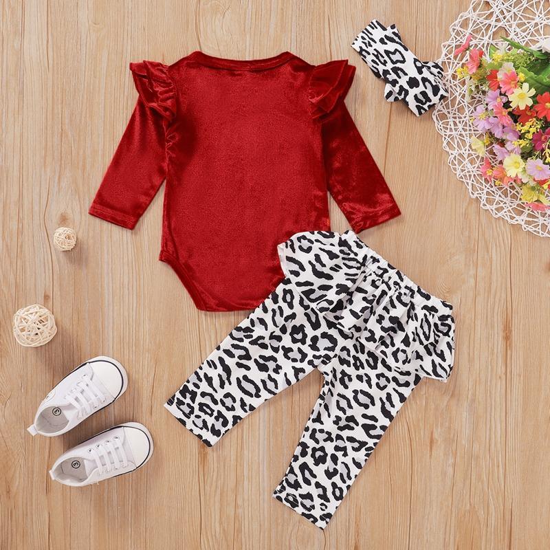 3-piece Solid Ruffle Bodysuit & Pants & Headband for Baby Girl Wholesale children's clothing - PrettyKid