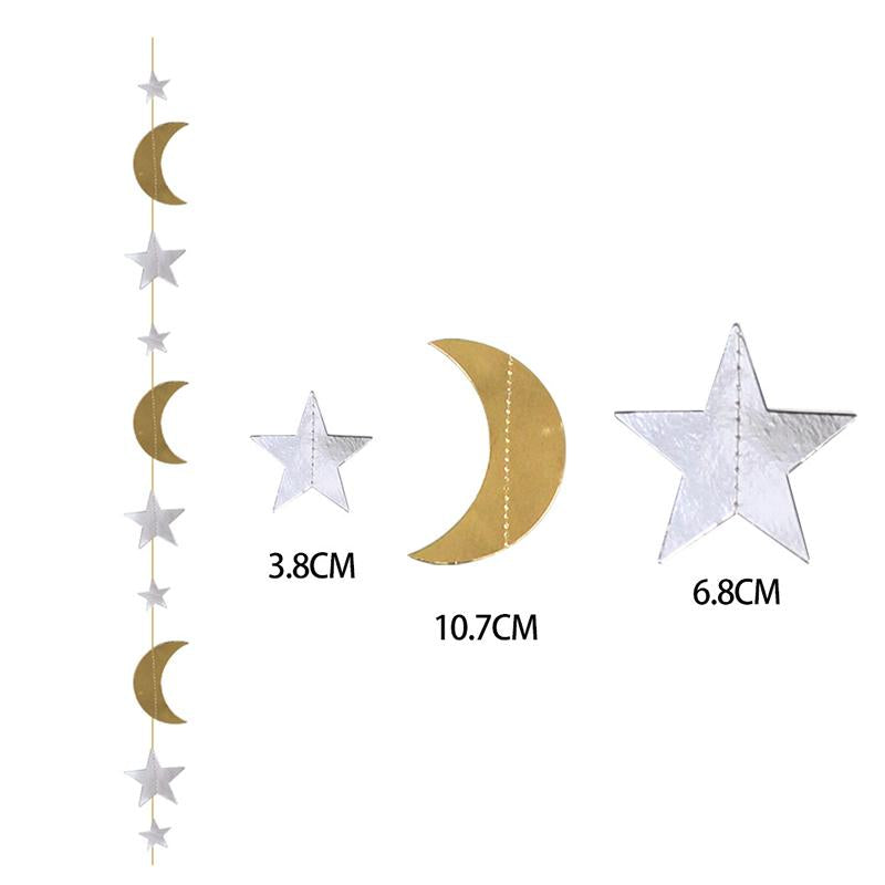 Moon and Star Garland Hanging String Children's Clothing - PrettyKid