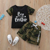 Toddler Boy Letter Print T-shirt & Camouflage Shorts - PrettyKid