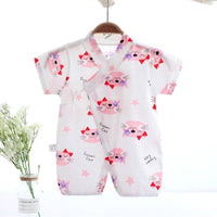 Baby Girl Summer Fresh Flower Pattern Bodysuit Wholesale Children's Clothing - PrettyKid