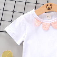 Toddler Girl Smiley T-shirt & A-line Shorts Wholesale Children's Clothing - PrettyKid