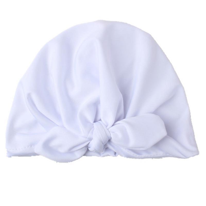 Solid Baby Turban with Bow Basin Children Woolen Hat Children's Clothing - PrettyKid