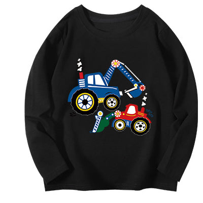 Boys Crew Neck Car Pattern T-Shirt Wholesale Trendy Kids Clothing - PrettyKid