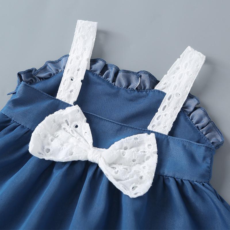 Bow Decor Sling Dress for Baby Girl - PrettyKid