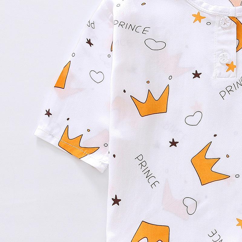 Toddler Girl Crown Print Pajama Top & Pants Children's Clothing - PrettyKid