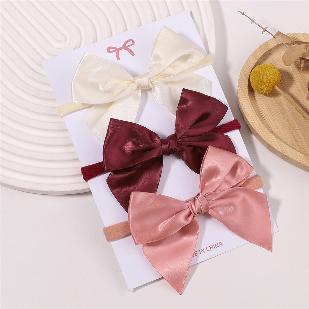 Wholesale 3 Pcs Solid Color Bowknot Hair rope in Bulk - PrettyKid
