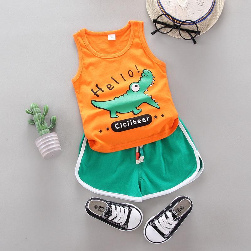 2-piece Dinosaur Pattern Vest & Shorts for Children Boy - PrettyKid