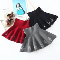 Floral Pattern Knitted Pleated Skirt for Girl - PrettyKid