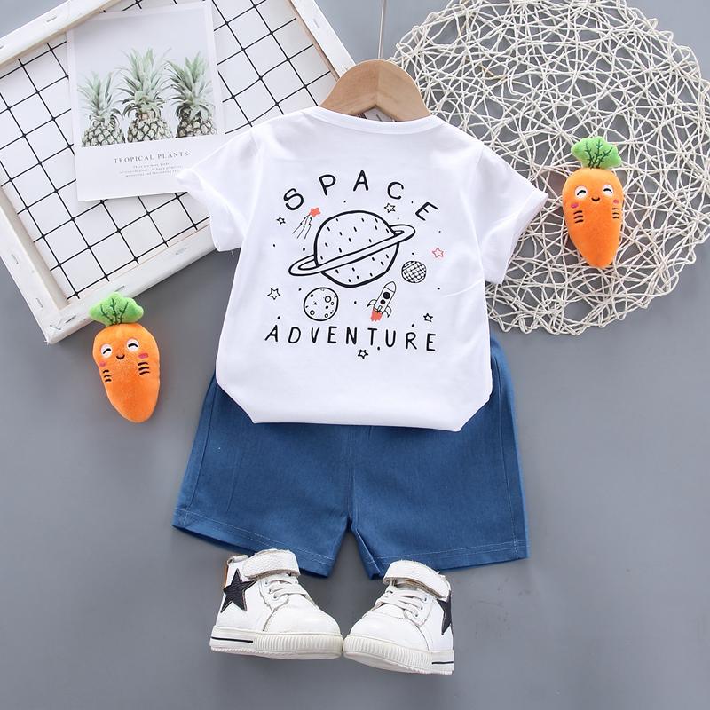 Toddler Boy Planet Print T-shirt & Shorts Children's Clothing - PrettyKid