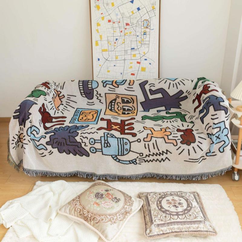 [Artist Collection] Keith Haring Throw Blanket with Free Sticker - PrettyKid