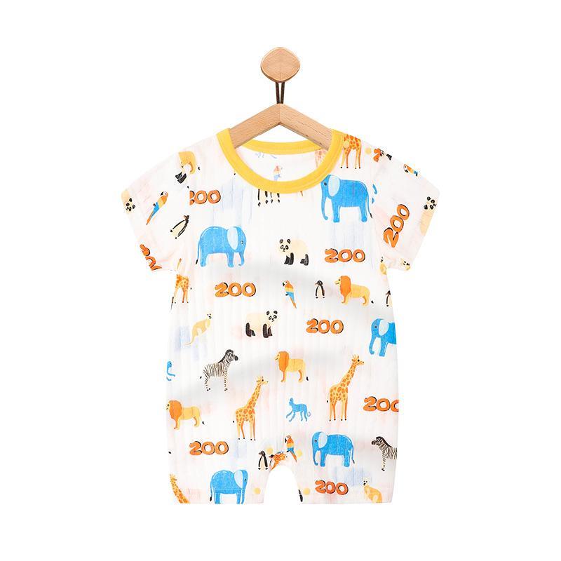 Baby Boy Cartoon Animal Print Romper - PrettyKid