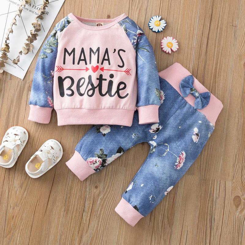 2-piece Long Sleeve T-shirt & Pants for Baby Girl - PrettyKid