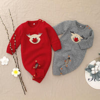 Christmas Elk Sweater Knitted Bodysuit for Baby - PrettyKid