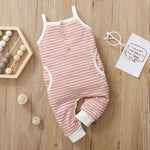 New Born Baby Striped Cami Jumpsuit - PrettyKid