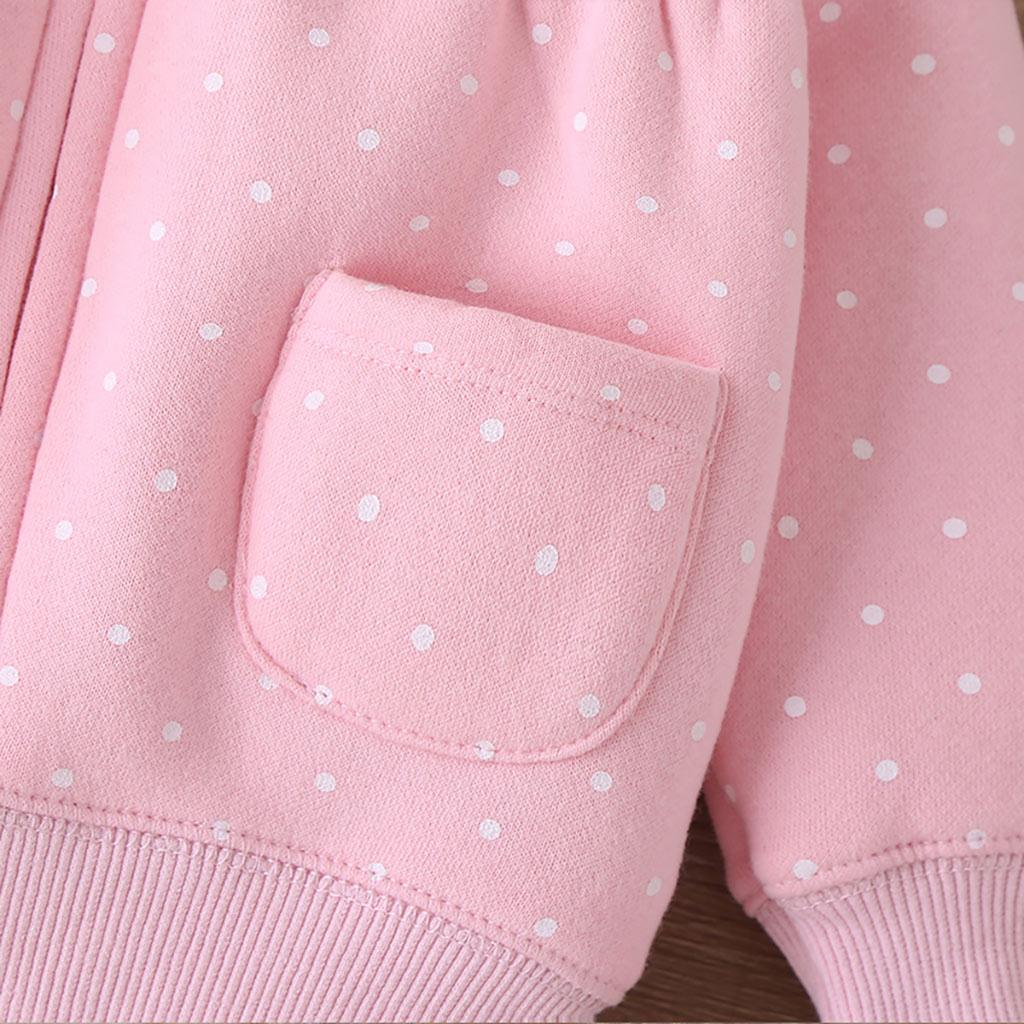 Baby Girls Cute Cartoon Rabbit Wave Point Coat Jumpsuit Pants Set Wholesale Baby Clothes Vendors - PrettyKid