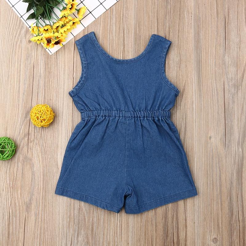 Solid Denim Overalls for Toddler Girl Wholesale children's clothing - PrettyKid
