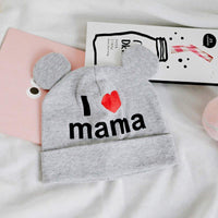 I Love Mama Papa Baby Letter Woolen Hat - PrettyKid