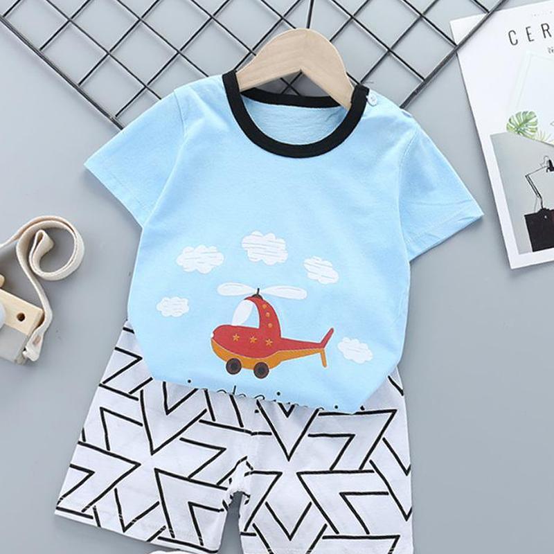 2pcs Cute Prints T-shirt and Pants No Shoes - PrettyKid