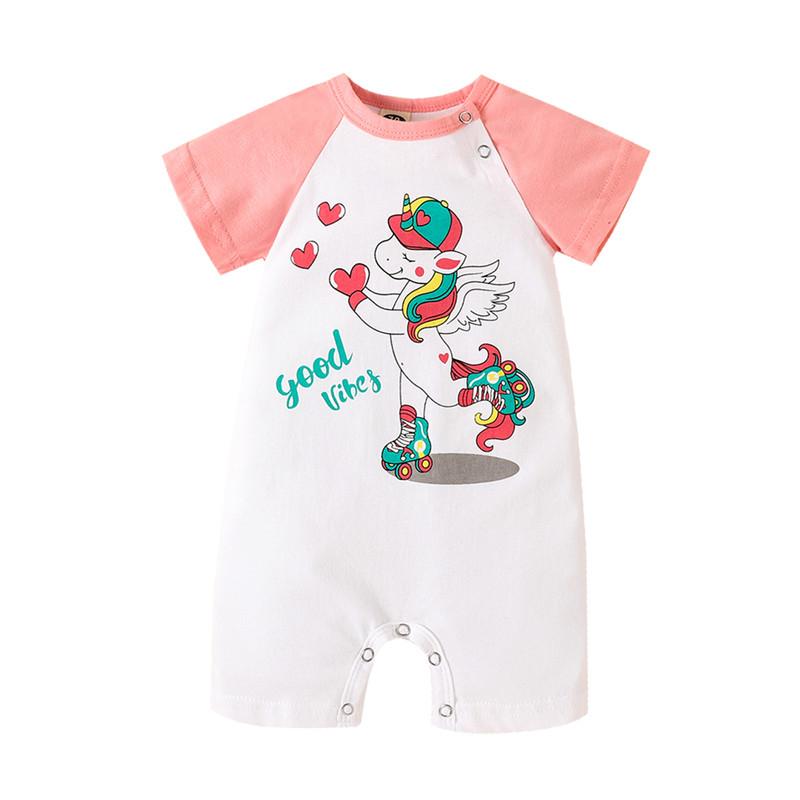 Baby Girl Unicorn Pattern Bodysuit - PrettyKid