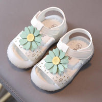 unbranded baby clothes wholesale Baby girl Flower decoration Velcro Sandals Wholesale - PrettyKid