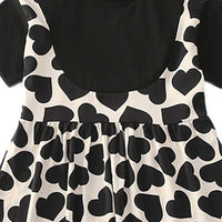 Girl Heart-shaped Print Dress - PrettyKid