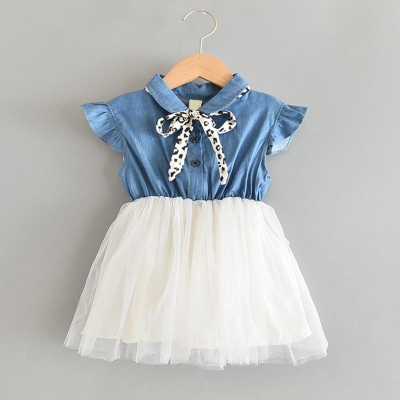 Ruffle Patchwork Tulle Dress for Toddler Girl Wholesale children's clothing - PrettyKid